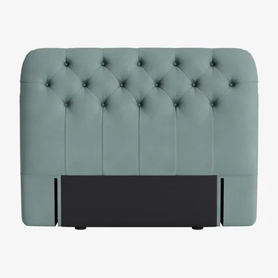 Loaf Bedlington Headboard, Double (Smoothed Seaglass Clever Cotton)