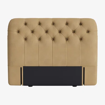 Loaf Bedlington Headboard, Double (French Mustard Clever Cotton)