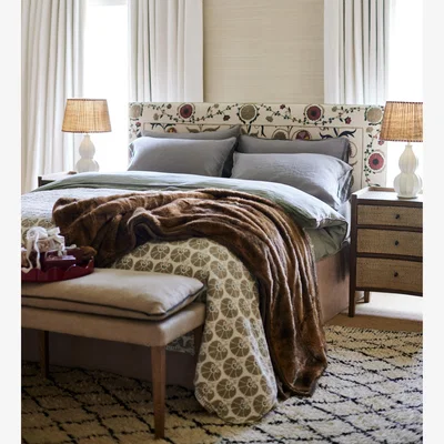 OKA OKA, Sheki Headboard - Super King - Olive, Headboard