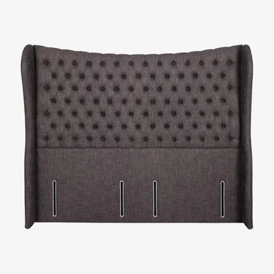 Downtown Hypnos Elizabeth Winged Euro Wide Headboard - 120cm Small Double - Premium Fabric