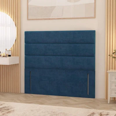 The Range Horizona Plush Velvet 54" Floor Standing Upholstered Headboard - Navy / Single