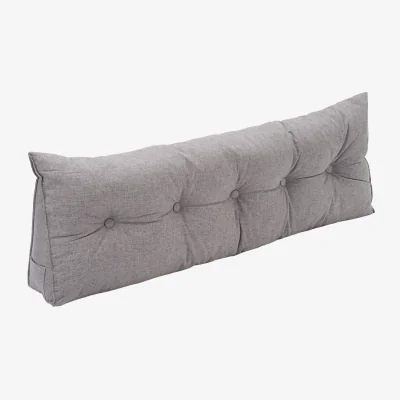 The Range 150cm Washable Linen Wedge Headboard Pillow - Light Grey