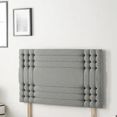 The Range Saville Linen Fabric 32" Floor Standing Upholstered Headboard - Silver / King