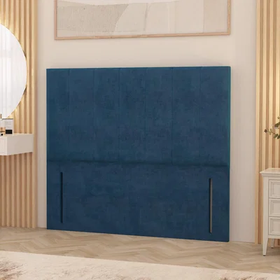 The Range Austin Plush Velvet 54" Floor Standing Upholstered Headboard - Navy / Small Double