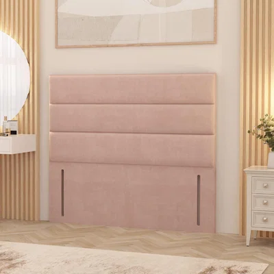 The Range Horizona Plush Velvet 54" Floor Standing Upholstered Headboard - Pink / Small Double