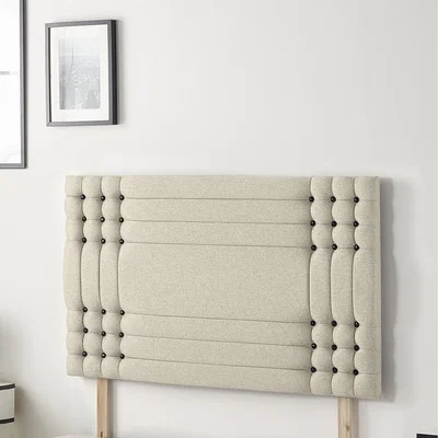 The Range Saville Tweed Fabric 32" Floor Standing Upholstered Headboard - Natural / Single