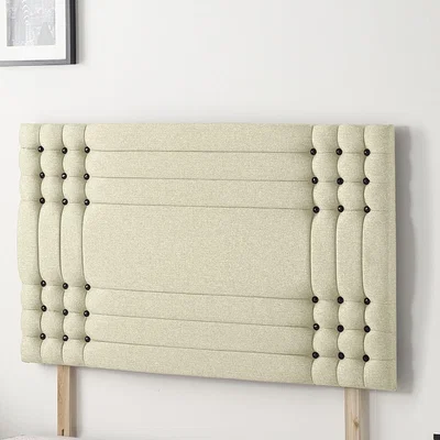 The Range Saville Linen Fabric 32" Floor Standing Upholstered Headboard - Beige / King