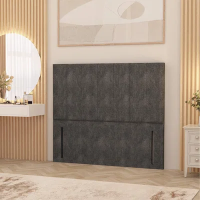 The Range Austin Tweed Fabric 54" Floor Standing Upholstered Headboard - Charcoal / Double