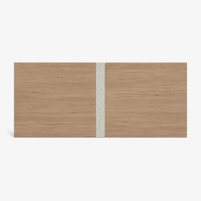 The Range Decortie Pebla Wall Mounted Headboard With Textured Centre Strip - Natural Oak, Sandstone