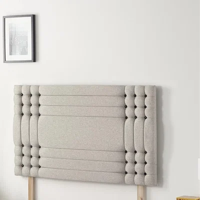 The Range Saville Plush Velvet 32" Floor Standing Upholstered Headboard - Silver / Single