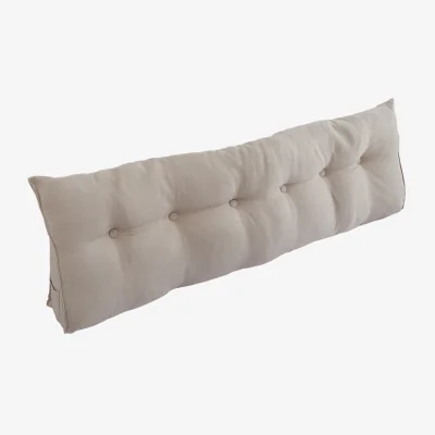The Range 180cm Soft Polyester Fabric Wedge Headboard Pillow - Beige
