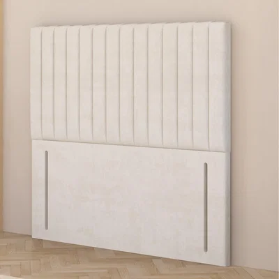The Range Verona Velvet 54" Floor Standing Upholstered Headboard - Ivory / King