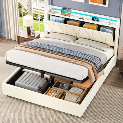 The Range LED Headboard with Concealed Storage - Beige