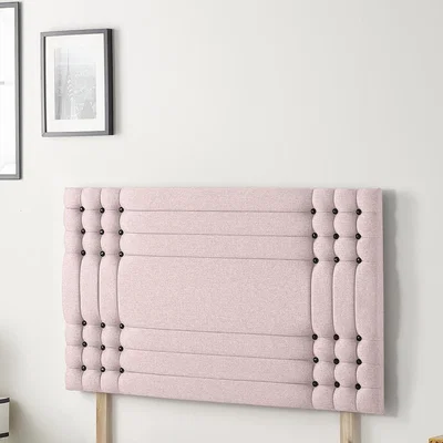 The Range Saville Plush Velvet 32" Floor Standing Upholstered Headboard - Pink / Double