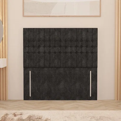 The Range Lexington Tweed Fabric 54" Floor Standing Upholstered Headboard - Charcoal / Double