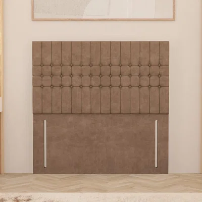 The Range Lexington Plush Velvet 54" Floor Standing Upholstered Headboard - Beige / King