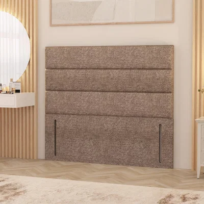 The Range Horizona Tweed Fabric 54" Floor Standing Upholstered Headboard - Coffee / King