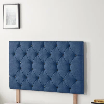 The Range Savoy Plush Velvet 32" Floor Standing Upholstered Headboard - Navy / Double