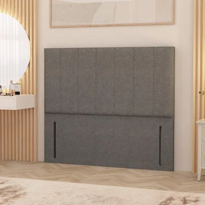 The Range Austin Linen Fabric 54" Floor Standing Upholstered Headboard - Silver / Single