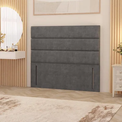 The Range Horizona Plush Velvet 54" Floor Standing Upholstered Headboard - Silver / King