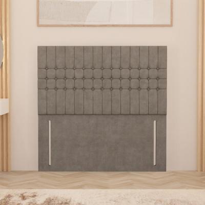 The Range Lexington Plush Velvet 54" Floor Standing Upholstered Headboard - Silver / Small Double