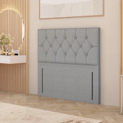 The Range Chesterfield Plush Velvet 54" Floor Standing Upholstered Headboard - Silver / King