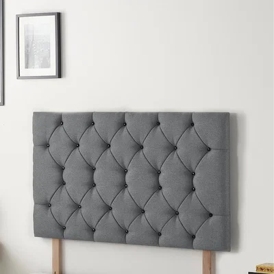 The Range Savoy Plush Velvet 32" Floor Standing Upholstered Headboard - Charcoal / King