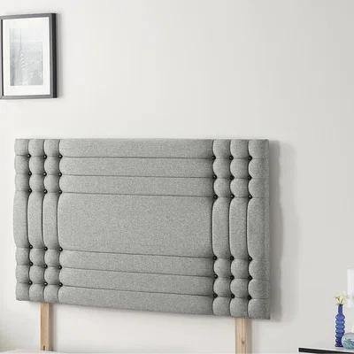 The Range Saville Tweed Fabric 32" Floor Standing Upholstered Headboard - Grey / King