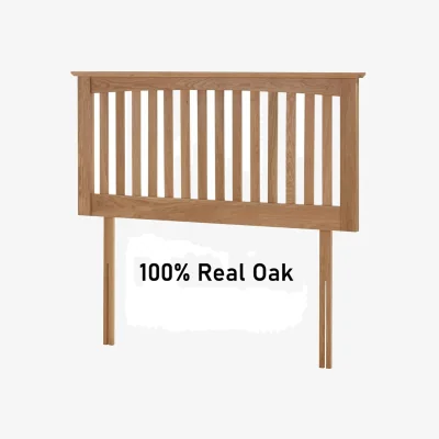 The Range 6ft Super King 100% Genuine Solid Oak Headboard Bedhead End.Oak Wood Wooden, Woodern Style Slat Headboard
