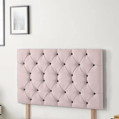 The Range Savoy Plush Velvet 32" Floor Standing Upholstered Headboard - Pink / Small Single