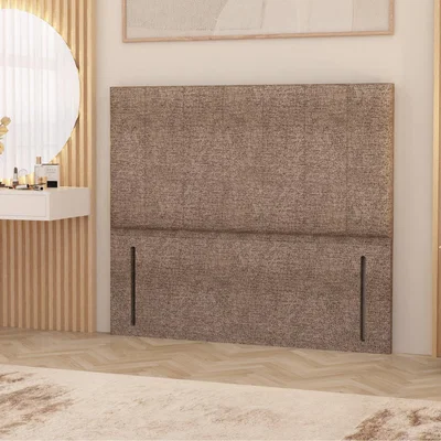 The Range Austin Tweed Fabric 54" Floor Standing Upholstered Headboard - Coffee / King