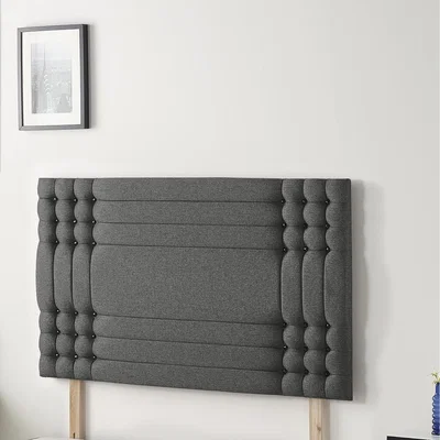 The Range Saville Tweed Fabric 32" Floor Standing Upholstered Headboard - Charcoal / Double
