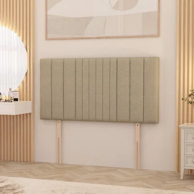 The Range Arizona Linen Fabric 32" Floor Standing Upholstered Headboard - Beige / King