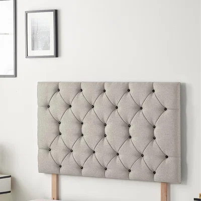The Range Savoy Plush Velvet 32" Floor Standing Upholstered Headboard - Silver / Double