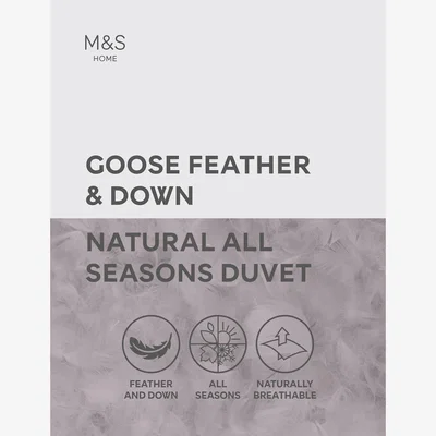 Marks & Spencer M&S Goose Feather & Down 13.5 Tog All Season Duvet - SGL - White, White