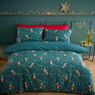 Downtown Catherine Lansfield Christmas Nutcracker Duvet Set - Double, Cotton