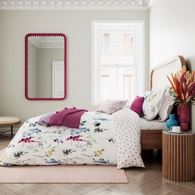 Downtown Helena Springfield Olivia Multi Duvet Set - Double, Cotton, Floral - White/Pink/Blue/Green