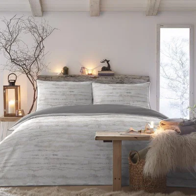 Downtown Appletree Arran Cotton Stone Duvet Set - Double
