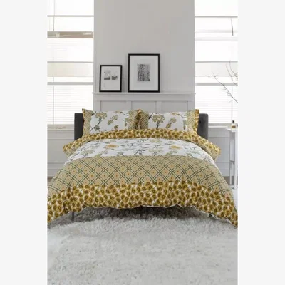 Downtown Deyongs Jacobean Duvet Set - Double In Mustard
