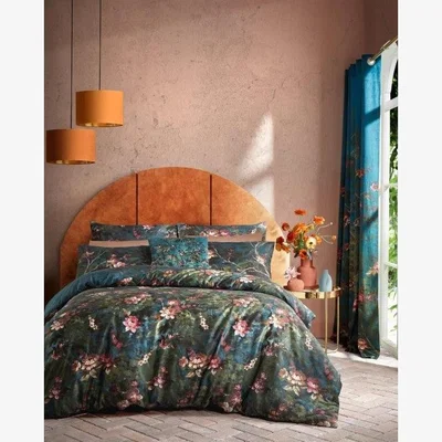 Downtown Graham & Brown Graham and Brown Night Garden Navy Duvet Set - Double, Cotton