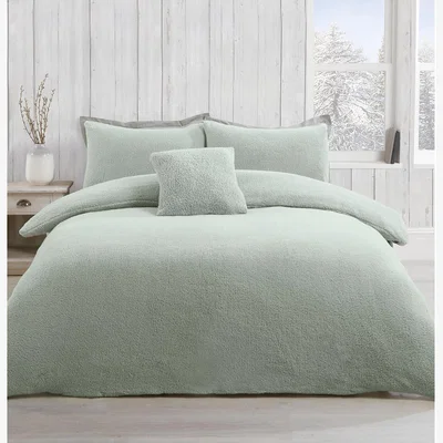 The Range Teddy Fleece Duvet and Pillow Case Set - Emerald / Double