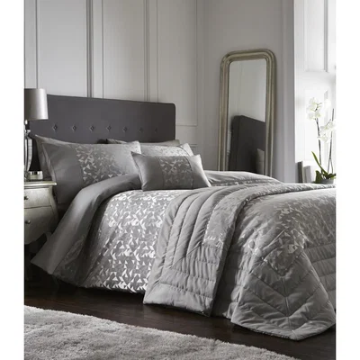 The Range Lucien Duvet And Pillowcase Set - Silver / 4cm / 1.37kg / Double