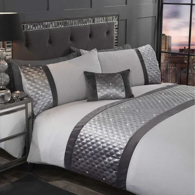 The Range Hollywood Duvet Set - Silver / Double