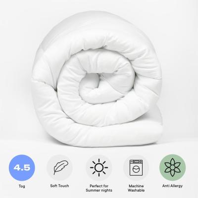 The Range 4.5 Tog Anti Allergy Duvet Quilt Bedding Hotel Quality - White / Double