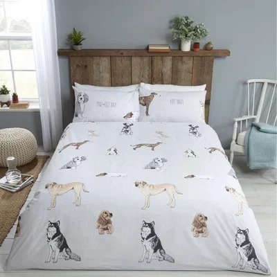 The Range Paws  Tails Microfibre Duvet Set Double Grey - Grey
