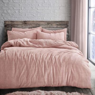 The Range Teddy Deep Blush Pink Soft Cosy Thermal Fleece Duvet Set - Deep Blush Pink / Double