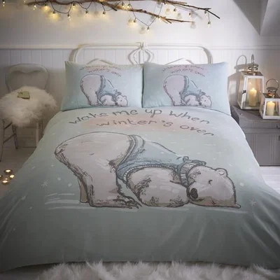 The Range Lazy Bear Aqua Duvet Set - Aqua / Double