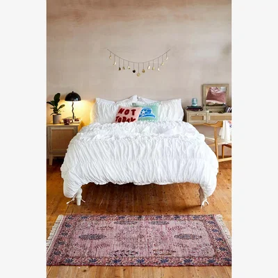 Urban Outfitters Urban Outfitters White Cinched Duvet Set - White Double