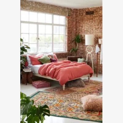 Urban Outfitters Brick Crinkle Duvet Set - Red Double at Urban Outfitters