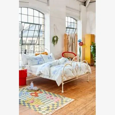 Urban Outfitters Watercolour Cat Duvet Set - Light Blue Double at Urban Outfitters